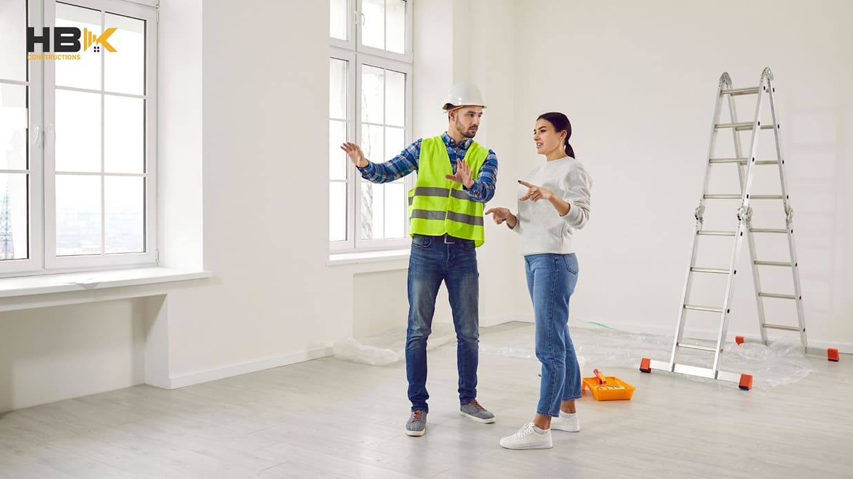 homeowner meeting with a renovation builder in Melbourne