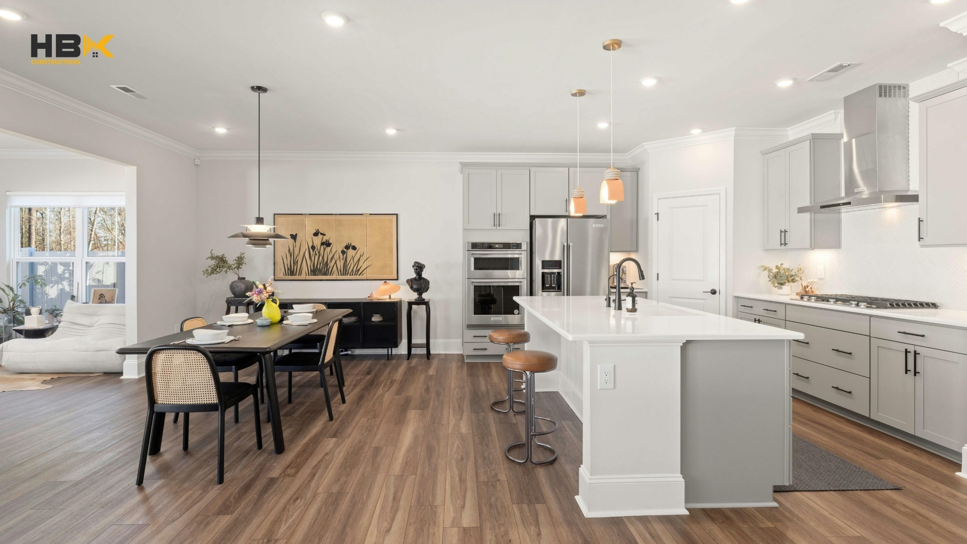 open-plan kitchen living dining area in a Melbourne home 