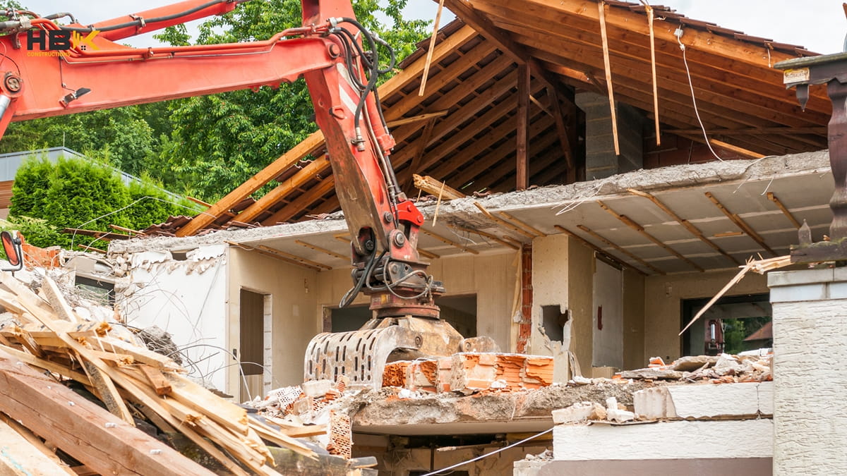 demolition phase of a Melbourne home extension