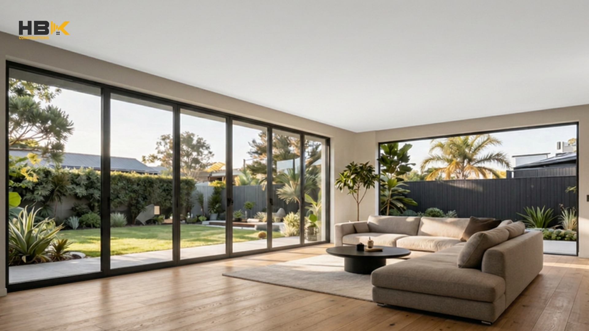 energy efficient open-plan living zone with north facing glazing 