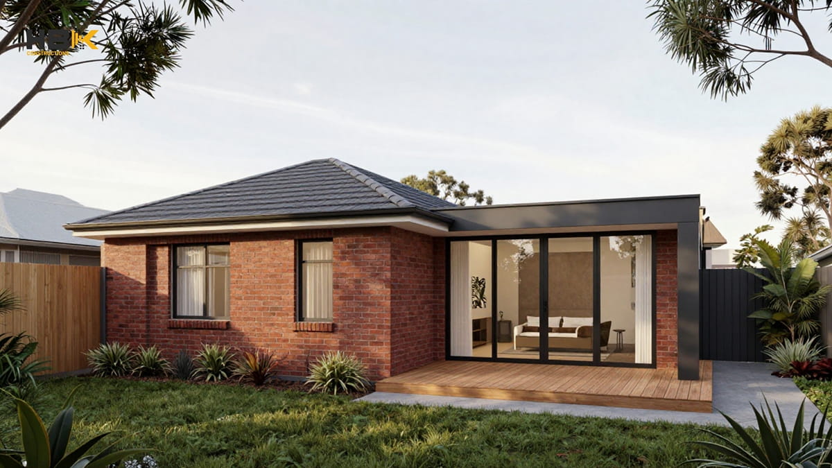 small rear extension to a Melbourne brick-veneer house