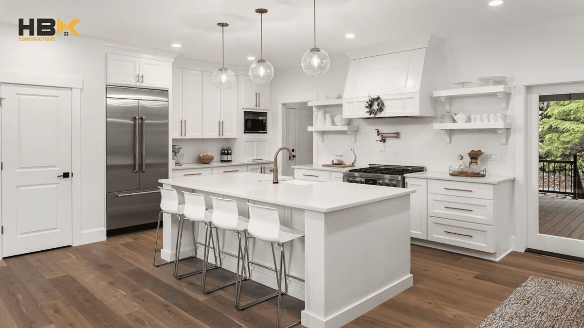 stone benchtop on a kitchen island in a Melbourne home