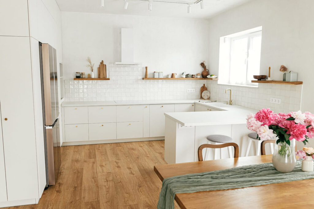 budget kitchen renovation in a Melbourne home with white cabinets